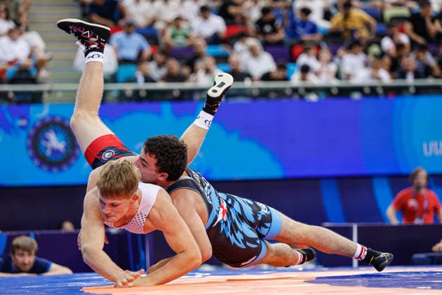 U17, U 17 Wrestling World Championships 71kg GR - Nikoloz Kutubidze (GEO) df. Dmitrijus Petrovicevas (LTU) *** U17 Wrestling World Championships, 71 kg, Greco-Roman: Nikoloz Kutubidze (GEO) def. Dmitrijus Petrovicevas (LTU) Copyright: xKostadinxAndonovx UWW-U17-WC-BAKU-2026
