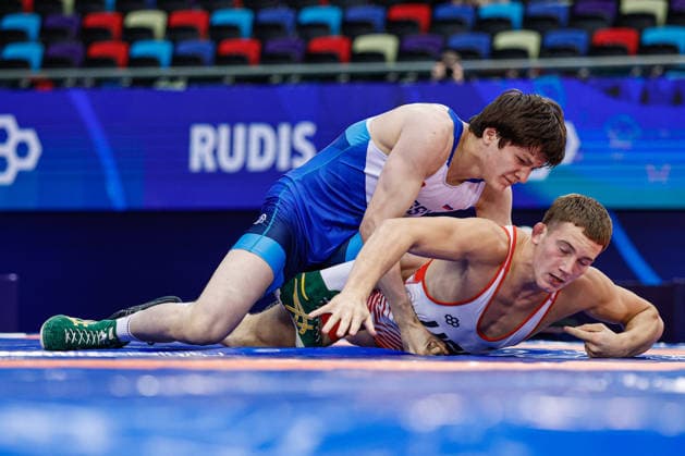 U17, U 17 Wrestling World Championships 80kg GR - Ivan Ivanov Ivanov (USA) df. Ilias Gadaborshev (RUS) *** U17 Wrestling World Championships, 80 kg Greco-Roman: Ivan Ivanov (USA) defeated Ilias Gadaborshev (RUS) Copyright: xKostadinxAndonovx UWW-U17-WC-BAKU-2026