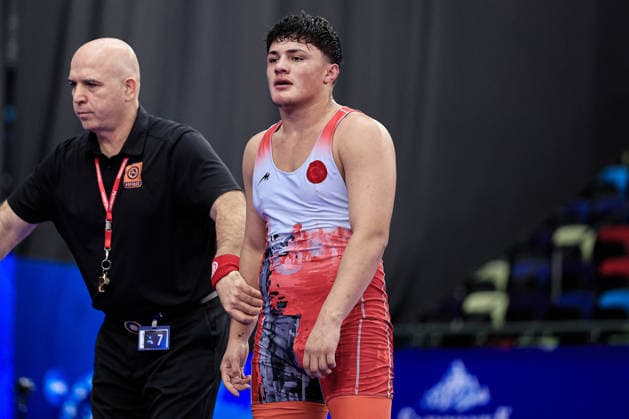 U17, U 17 Wrestling World Championships 92kg GR - Yusuf Yaser Aksu (TUR) *** U17 Wrestling World Championships, 92 kg, Greco-Roman: Yusuf Yaser Aksu (TUR) Copyright: xKostadinxAndonovx UWW-U17-WC-BAKU-2026