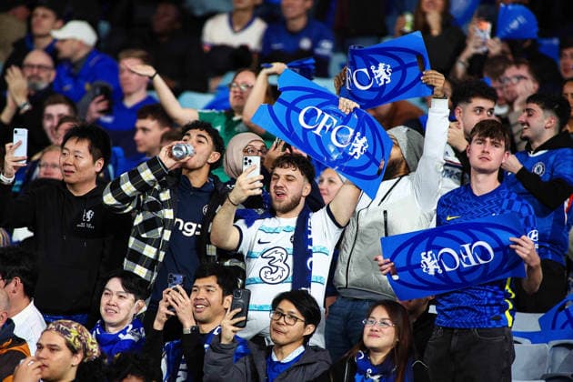 RECORD DATE NOT STATED 28th July 2026, Accor Stadium, Sydney, New South Wales, Australia; Friendly Football, Chelsea versus Western Sydney Wanderers; Chelsea FC fans celebrate their teams first goal scored by Dastan Satpayev of Chelsea FC in the 6th minute for 0-1 KevinxManning