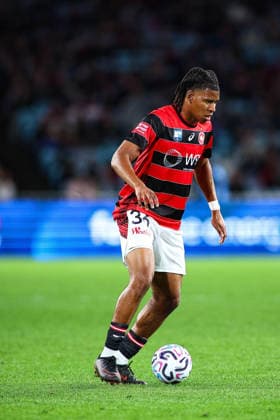 RECORD DATE NOT STATED 28th July 2026, Accor Stadium, Sydney, New South Wales, Australia; Friendly Football, Chelsea versus Western Sydney Wanderers; Panashe Madahna of Western Sydney Wanderers controls the ball KevinxManning