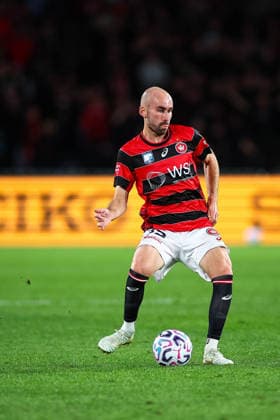RECORD DATE NOT STATED 28th July 2026, Accor Stadium, Sydney, New South Wales, Australia; Friendly Football, Chelsea versus Western Sydney Wanderers; Angus Thurgate of Western Sydney Wanderers passes the ball KevinxManning