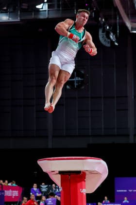 RECORD DATE NOT STATED 28th July 2026; Glasgow, Scotland; 2026 Commonwealth Games, Day Six; Mens Apparatus Final Vault - Ewan McAteer (NIR) RogerxEvans