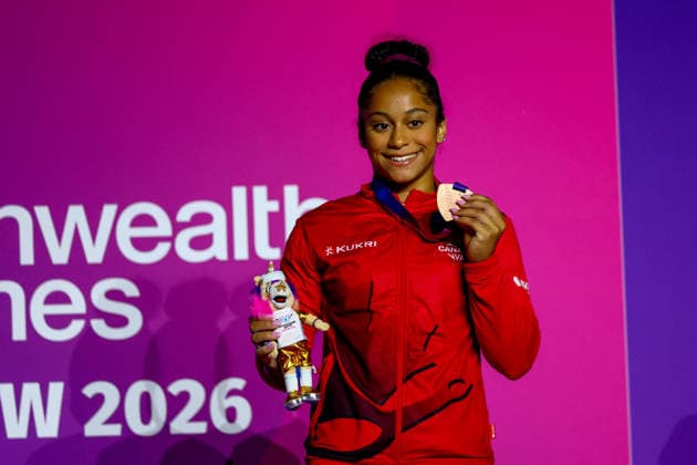 RECORD DATE NOT STATED 28th July 2026; Glasgow, Scotland; 2026 Commonwealth Games, Day Six; Womens Apparatus Final Beam - bronze medallist - Lia-Monica Fontaine (CAN) RogerxEvans