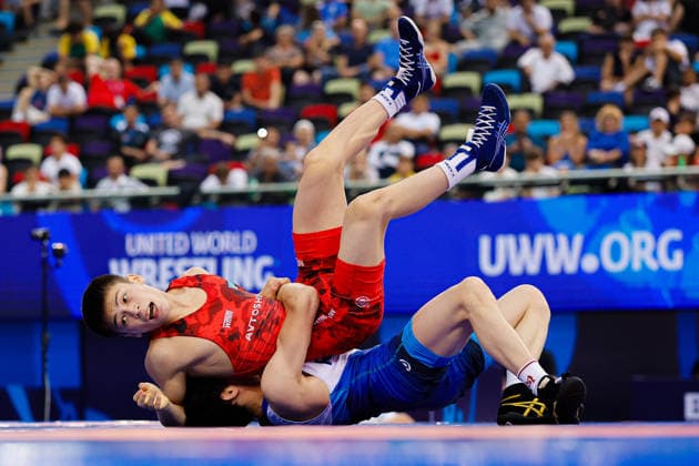 U17, U 17 Wrestling World Championships 48kg GR - Soltan Iusupov (RUS) df. Ali Almas (KAZ) *** U17 Wrestling World Championships, 48 kg Greco-Roman: Soltan Iusupov (RUS) defeated Ali Almas (KAZ) Copyright: xKostadinxAndonovx UWW-U17-WC-BAKU-2026
