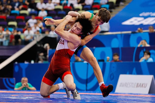 U17, U 17 Wrestling World Championships 55kg GR - Edem Paiziev (RUS) df. Danimir Yordanov Yordanov (BUL) *** U17 Wrestling World Championships, 55 kg Greco-Roman: Edem Paiziev (RUS) defeated Danimir Yordanov (BUL) Copyright: xKostadinxAndonovx UWW-U17-WC-BAKU-2026