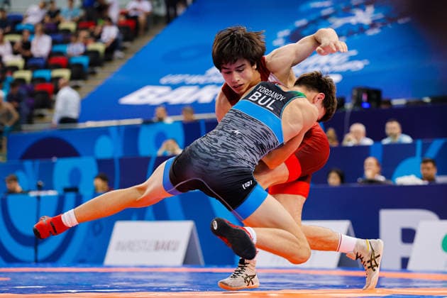 U17, U 17 Wrestling World Championships 55kg GR - Edem Paiziev (RUS) df. Danimir Yordanov Yordanov (BUL) *** U17 Wrestling World Championships, 55 kg Greco-Roman: Edem Paiziev (RUS) defeated Danimir Yordanov (BUL) Copyright: xKostadinxAndonovx UWW-U17-WC-BAKU-2026