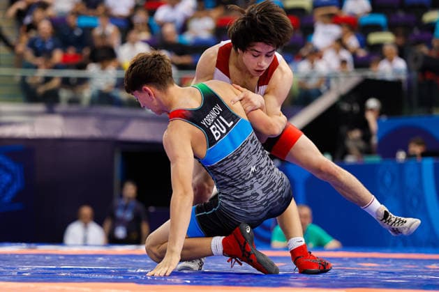 U17, U 17 Wrestling World Championships 55kg GR - Edem Paiziev (RUS) df. Danimir Yordanov Yordanov (BUL) *** U17 Wrestling World Championships, 55 kg Greco-Roman: Edem Paiziev (RUS) defeated Danimir Yordanov (BUL) Copyright: xKostadinxAndonovx UWW-U17-WC-BAKU-2026