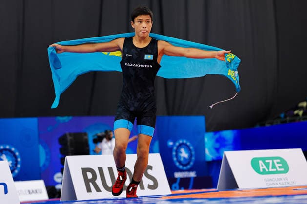 U17, U 17 Wrestling World Championships 55kg GR - Diyar Amanali (KAZ) *** U17 Wrestling World Championships, 55 kg Greco-Roman: Diyar Amanali (KAZ) Copyright: xKostadinxAndonovx UWW-U17-WC-BAKU-2026