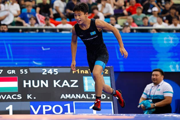 U17, U 17 Wrestling World Championships 55kg GR - Diyar Amanali (KAZ) *** U17 Wrestling World Championships, 55 kg Greco-Roman: Diyar Amanali (KAZ) Copyright: xKostadinxAndonovx UWW-U17-WC-BAKU-2026