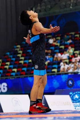U17, U 17 Wrestling World Championships 55kg GR - Diyar Amanali (KAZ) *** U17 Wrestling World Championships, 55 kg Greco-Roman: Diyar Amanali (KAZ) Copyright: xKostadinxAndonovx UWW-U17-WC-BAKU-2026