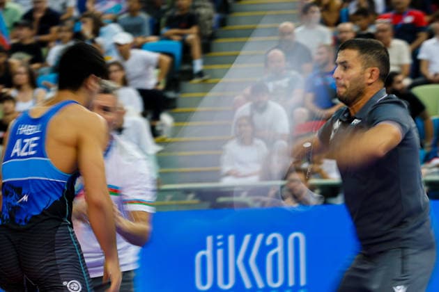 U17, U 17 Wrestling World Championships Coach of Azerbaijan *** Coach of Azerbaijan at the U17 Wrestling World Championships Copyright: xKostadinxAndonovx UWW-U17-WC-BAKU-2026