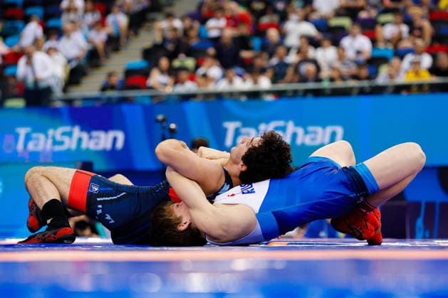 U17, U 17 Wrestling World Championships 65kg GR - Shamil Labazanov (RUS) df. Ibrahim Nasibov (UKR) *** U17 Wrestling World Championships, 65 kg Greco-Roman: Shamil Labazanov (RUS) defeated Ibrahim Nasibov (UKR) Copyright: xKostadinxAndonovx UWW-U17-WC-BAKU-2026