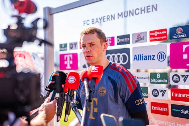 Trainingslager, FC Bayern München am 28.07.2026 in Rottach-Egern Manuel Neuer im Interview *** Training Camp, FC Bayern Munich on July 28, 2026, in Rottach-Egern: An Interview with Manuel Neuer Copyright: xBahhoxKarax