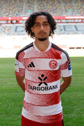 Düsseldorf , Deutschland, 3. Fussball Bundesliga Saison 2026 2027 Anas Slimani ; Fortuna Düsseldorf 1895 ; 3.Liga, Porträttermin 2026 2027, *** Düsseldorf, Germany, 2026–2027 Bundesliga Season, Anas Slimani, Fortuna Düsseldorf 1895 (3. Liga), Photo Shoot 2026–2027,