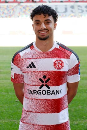 Düsseldorf , Deutschland, 3. Fussball Bundesliga Saison 2026 2027 Hamza Anhari ; Fortuna Düsseldorf 1895 ; 3.Liga, Porträttermin 2026 2027, *** Düsseldorf, Germany, 2026–2027 Bundesliga Season, Hamza Anhari, Fortuna Düsseldorf 1895 (3. Liga), Photo Shoot 2026–2027,