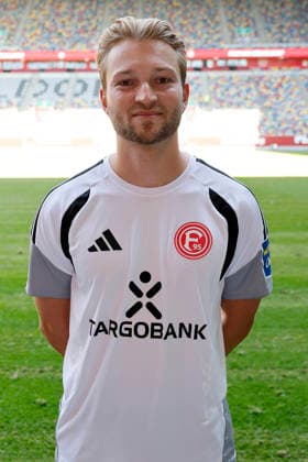 Düsseldorf , Deutschland, 3. Fussball Bundesliga Saison 2026 2027 Jonathan Hoppe ; Fortuna Düsseldorf 1895 ; 3.Liga, Porträttermin 2026 2027, *** Düsseldorf, Germany, 2026–2027 Bundesliga Season, Jonathan Hoppe, Fortuna Düsseldorf 1895, 3. Liga, Photo Shoot 2026–2027,