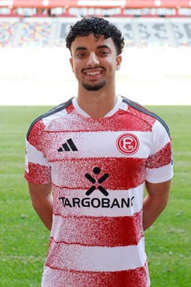 Düsseldorf , Deutschland, 3. Fussball Bundesliga Saison 2026 2027 Hamza Anhari ; Fortuna Düsseldorf 1895 ; 3.Liga, Porträttermin 2026 2027, *** Düsseldorf, Germany, 2026–2027 Bundesliga Season, Hamza Anhari, Fortuna Düsseldorf 1895 (3. Liga), Photo Shoot 2026–2027,