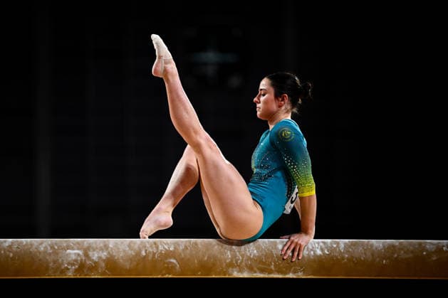 Glasgow 2026 Commonwealth Games Picture by Olly Hassell SWpix.com - 28 07 2026 - Glasgow 2026 Commonwealth Games - Artistic Gymnastics - Glasgow International Arena, Glasgow, Scotland - Women s Balance Beam Final - Kate McDonald of Australia Copyright: x xSWpix.comx(t axPhotographyxHubxLtd)xOllyxHassell SWpix.comx SWP-3418-0023