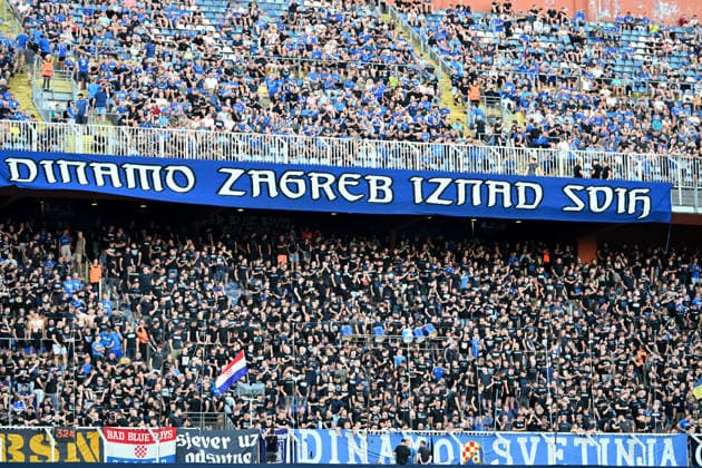 ZAGREB; CROATIA - JULY 28: Bed Blue Boys Dinamo Fans before the UEFA Champions League QR-2 second match between Dinamo Zagreb (CRO) and Thun (SUI) at Stadion Maksimir, Zagreb on July 28, 2026 in Zagreb, Croatia. (Photo by Igor Kupljenik Sports Press Photo).  Copyright: xIgorxKupljenikx xSPPx Sportspressphoto_SPR198028
