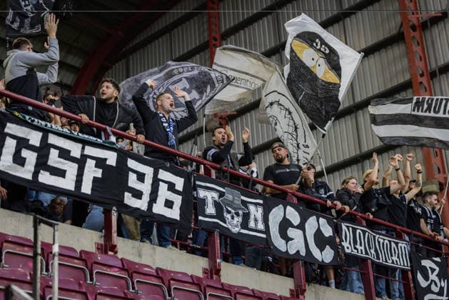 SOCCER - UEFA CL, Hearts vs Sturm EDINBURGH,SCOTLAND,28.JUL.26 - SOCCER - UEFA Champions League, qualification, Heart of Midlothian FC vs SK Sturm Graz. Image shows Fans (Sturm).  GEPAxpictures xMatthiasxTrinkl