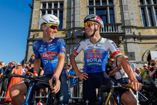 Belgian Remco Evenepoel of Red Bull-BORA-hansgrohe pictured during the Natourcriterium Roeselare cycling event, Tuesday 28 July 2026 in Roeselare. The traditional criteriums are local showcases for which mainly cyclists who rode the Tour de France are invited. KURTxDESPLENTER  x182243756x