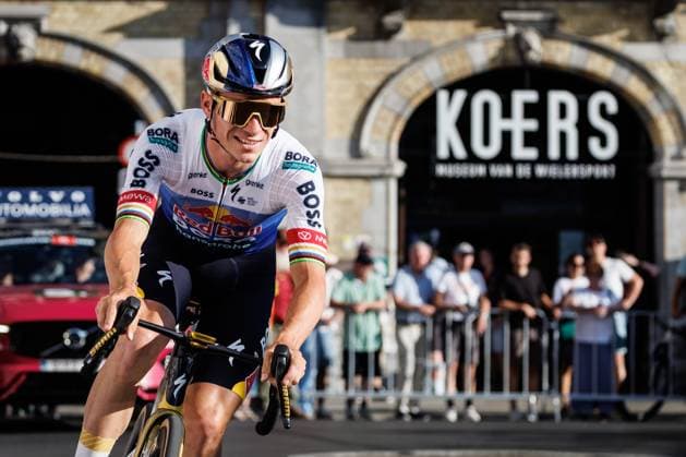 Belgian Remco Evenepoel of Red Bull-BORA-hansgrohe pictured in action during the Natourcriterium Roeselare cycling event, Tuesday 28 July 2026 in Roeselare. The traditional criteriums are local showcases for which mainly cyclists who rode the Tour de France are invited. KURTxDESPLENTER  x182243777x