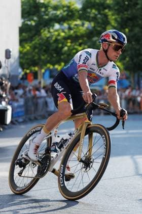 Belgian Remco Evenepoel of Red Bull-BORA-hansgrohe pictured in action during the Natourcriterium Roeselare cycling event, Tuesday 28 July 2026 in Roeselare. The traditional criteriums are local showcases for which mainly cyclists who rode the Tour de France are invited. KURTxDESPLENTER  x182243787x