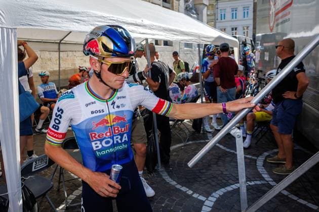 Belgian Remco Evenepoel of Red Bull-BORA-hansgrohe pictured during the Natourcriterium Roeselare cycling event, Tuesday 28 July 2026 in Roeselare. The traditional criteriums are local showcases for which mainly cyclists who rode the Tour de France are invited. KURTxDESPLENTER  x182243791x