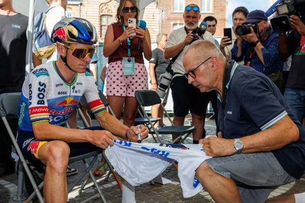 Belgian Remco Evenepoel of Red Bull-BORA-hansgrohe pictured during the Natourcriterium Roeselare cycling event, Tuesday 28 July 2026 in Roeselare. The traditional criteriums are local showcases for which mainly cyclists who rode the Tour de France are invited. KURTxDESPLENTER  x182243894x