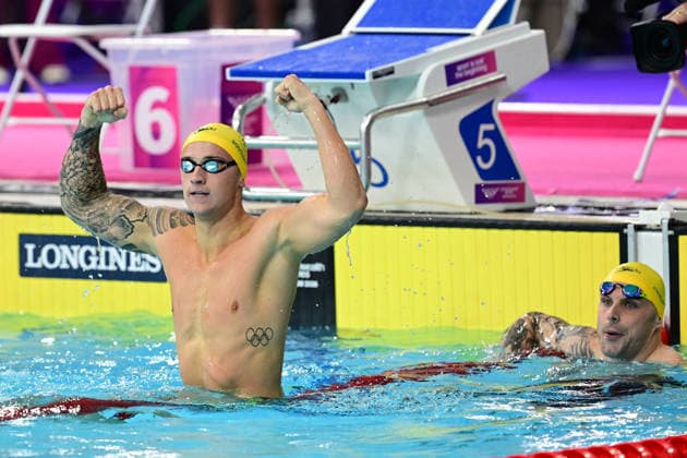 COM26 BOXING, Flynn Southam of Australia reacts after winning the Mens 100m Freestyle Final at the Glasgow 2026 Commonwealth Games at the Tollcross International Swimming Centre in Glasgow, Scotland, Tuesday, July 28, 2026. ( NO ARCHIVING, EDITORIAL USE ONLY Glasgow Scotland United Kingdom  Copyright: xLUKASxCOCHx 20260729197431439289