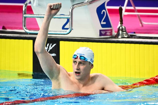 Glasgow 2026 Commonwealth Games Picture by Olly Hassell SWpix.com - 28 07 2026 - Glasgow 2026 Commonwealth Games - Swimming and Para-Swimming - Tollcross International Swimming, Glasgow, Scotland - Men s 50m Freestyle S13 Final - Stephen Clegg of Scotland celebrates winning the Men s 50m Freestyle S13 Final Copyright: x xSWpix.comx(t axPhotographyxHubxLtd)xOllyxHassell SWpix.comx SWP-3418-0057