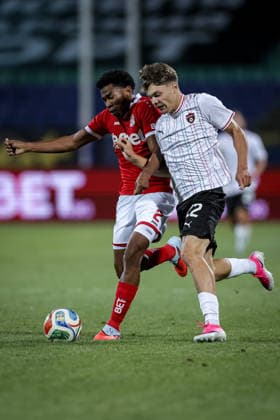 Football - UEFA Conference League - Second qualifying round - FC CSKA 1948 - FC Spartak Trnava - 28.07.2026 David Bukovsky and Diego Medina Copyright: xYulianxTodorovx