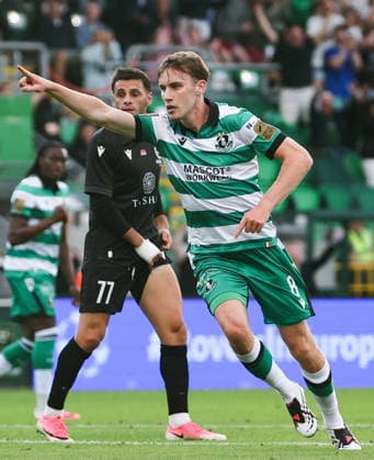UEFA Champions League Second Qualifying Round Second Leg, Tallaght Stadium, Dublin 28 7 2026 Shamrock Rovers vs Ararat Armenia Shamrock Rovers Matthew Healy celebrates scoring his sides first goal Matthew Healy celebrates scoring his sides first goal 28 7 2026  Copyright: xx RB1_8555