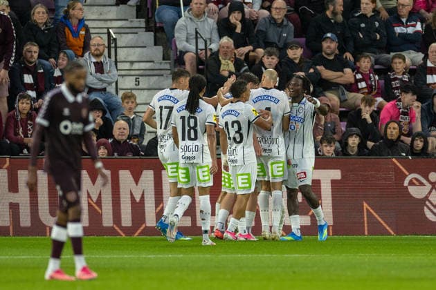RECORD DATE NOT STATED 28th July 2026; Tynecastle Park, Edinburgh, Scotland: UEFA Europa League Qualifier Football, Hearts versus Sturm Graz; Seedy Jatta of Sturm Graz celebrates after he shoots and scores with his effort being ruled out after a VAR check VagelisxGeorgariou