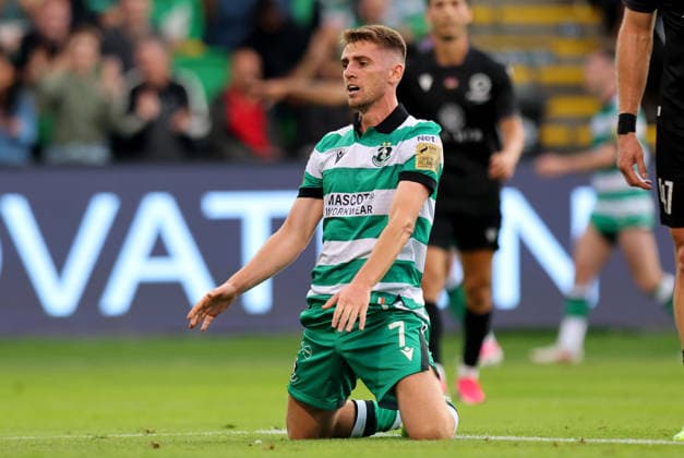 UEFA Champions League Second Qualifying Round Second Leg, Tallaght Stadium, Dublin 28 7 2026 Shamrock Rovers vs Ararat Armenia Shamrock Rovers Dylan Watts reacts during the game Dylan Watts reacts during the game 28 7 2026  Copyright: xx RB2_8073