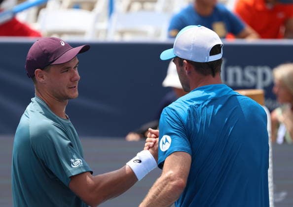 MUBADALA 2026 28072026 N Z KAMIL MAJCHRZAK I TOMMY PAUL PO MECZU 1. RUNDY TURNIEJU MUBADALA ATP, Tennis Herren 500, WASZYNGTON, USA. MARCIN CHOLEWINSKI NEWSPIX.PL MUBADALA 2026 28072026 KAMIL MAJCHRZAK AND TOMMY PAUL AFTER THE MATCH AGAINST TOMMY PAUL NEWSPIX.PL --- newspix.pl 