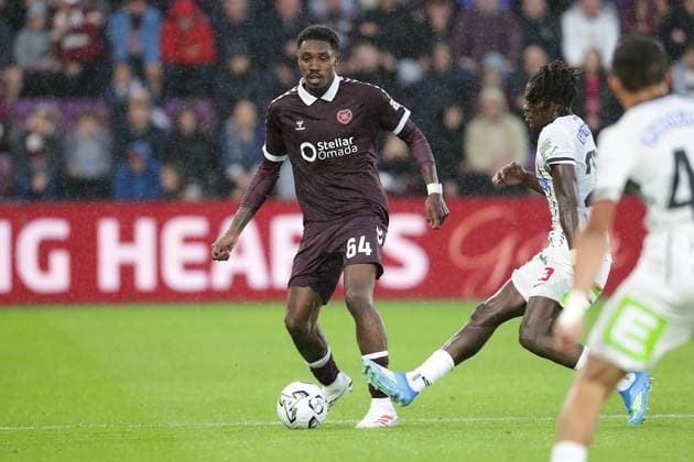 UK: Heart of Midlothian v SK Sturm Graz - Champions League 2nd Qualifying Round at Tynecastle Park in Edinburgh , Scotland on 28 July 2026 Heart of Midlothian v SK Sturm Graz - Champions League 2nd Qualifying Round at Tynecastle Park in Edinburgh , Scotland on 28 July 2026 Malachi Fagan-Walcott of Hearts in action Edinburgh Tynecastle Park Scotland Copyright: xJamesxChristiex
