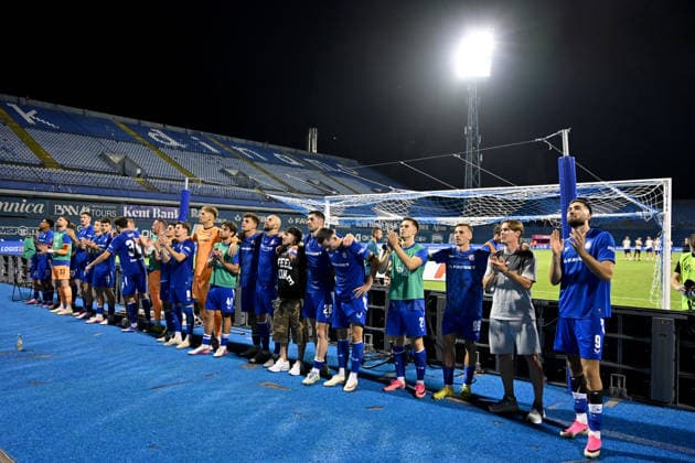 ZAGREB; CROATIA - JULY 28: Dinamo Zagreb celebrate win after the UEFA Champions League QR-2 second match between Dinamo Zagreb (CRO) and Thun (SUI) at Stadion Maksimir, Zagreb on July 28, 2026 in Zagreb, Croatia. (Photo by Igor Kupljenik Sports Press Photo).  Copyright: xIgorxKupljenikx xSPPx Sportspressphoto_SPR198063