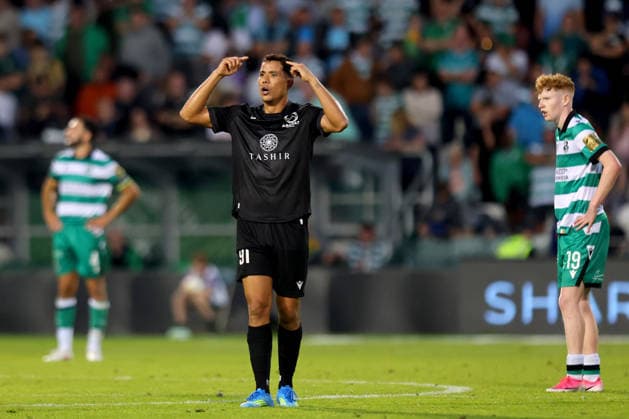 UEFA Champions League Second Qualifying Round Second Leg, Tallaght Stadium, Dublin 28 7 2026 Shamrock Rovers vs Ararat Armenia Ararat Armenia s Sandro Lima celebrates scoring his sides first goal Sandro Lima celebrates scoring his sides first goal 28 7 2026  Copyright: xx RB2_9382