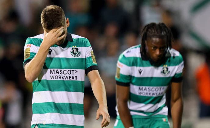UEFA Champions League Second Qualifying Round Second Leg, Tallaght Stadium, Dublin 28 7 2026 Shamrock Rovers vs Ararat Armenia Shamrock Rovers Dylan Watts dejected after the match Dylan Watts dejected after the match 28 7 2026  Copyright: xx RB2_0767