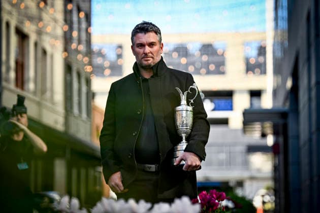 Ryan Fox holds the Claret Jug as he waits to attend the Public welcome home celebration for New Zealand golfer Ryan Fox on bringing the Claret Jug home after his historic Open Championship win. Takutai Square, Auckland, New Zealand on Tuesday 28 July 2026. Photo: Alan Lee Auckland New Zealand Copyright: xAlanxLeex xPhotosportx