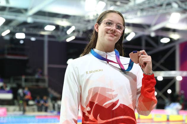 July 28, 2026, Glasgow, Scotland, Great Britain: AMALIE SMITH of England poses with her bronze medal in the Swimming Women s 200m Individual Medley Medal Ceremony of the Commonwealth Games Glasgow 2026 at the Tollcross International Swimming Centre in Glasgow, Scotland. Glasgow Great Britain - ZUMAc179 20260728_zep_c179_092 Copyright: xMickaelxChavetx