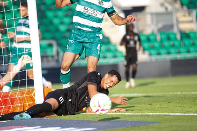 Sandro Lima seen during UEFA Champions League second round qualifying game between teams of Shamrock Rovers and FC Ararat-Armenia (Maria Eduarda Lopes Sebold Ball Raw Images) Dublin Tallaght Stadium Ireland Copyright: xMariaxEduardaxLopesxSeboldx maria_eduarda_lopes_shamrock_arat_2627-18