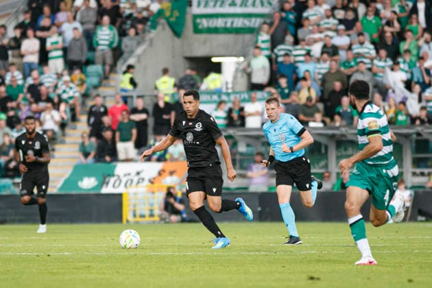 Sandro Lima seen during UEFA Champions League second round qualifying game between teams of Shamrock Rovers and FC Ararat-Armenia (Maria Eduarda Lopes Sebold Ball Raw Images) Dublin Tallaght Stadium Ireland Copyright: xMariaxEduardaxLopesxSeboldx maria_eduarda_lopes_shamrock_arat_2627-32