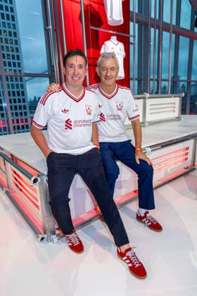 Football - Pre-Season - Liverpool FC 2026 27 Away Kit Launch NEW YORK, USA - Tuesday, July 28, 2026: Liverpool legends Robbie Fowler and Ian Rush on stage at an Adidas launch event for the new Liverpool FC 2026 27 away kit at the Refinery in Williamsburg, New York. (Photo by David Rawcliffe Propaganda) WILLIAMSBURG The Refinery NEW YORK UNITED STATES OF AMERICA  Copyright: xDavidxRawcliffex 2026-07-28-137-Liverpool_Adidas_Away_Kit_Launch