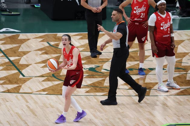July 28, 2026, Seattle, Washington, USA: Indiana Fever guard CAITLIN CLARK (22) reacts in the first quarter of the WNBA, Basketball Damen, USA match between the Seattle Storm and Indiana Fever at Climate Pledge Arena in Seattle. WNBA 2026: Indiana 105:95 Seattle  - ZUMAd218 20260728_zsp_d218_026 Copyright: xRichardxDizonx