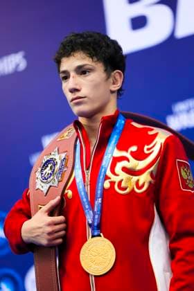 U17, U 17 Wrestling World Championships Podium 48kg GR - Gold: Soltan Iusupov (RUS) *** U17 Wrestling World Championships, 48kg Greco-Roman, Gold: Soltan Iusupov (RUS)