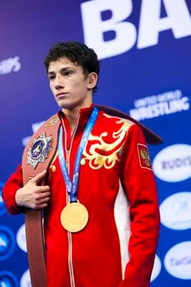 U17, U 17 Wrestling World Championships Podium 48kg GR - Gold: Soltan Iusupov (RUS) *** U17 Wrestling World Championships, 48kg Greco-Roman, Gold: Soltan Iusupov (RUS)