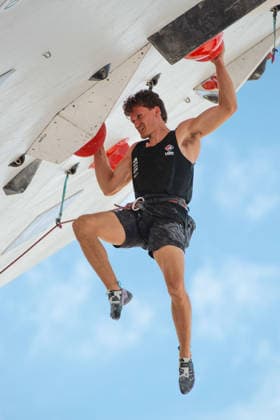 July 28, 2026, Salt Lake City, Utah, USA: Tokyo Olympic Climbing silver medalist NATHANIEL COLEMAN holds a cut loose on the men s semi final route Salt Lake City USA - ZUMAs381 20260728_znp_s381_003 Copyright: xAndrewxSzakmeisterx